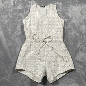 Ilana Kohn Romper Women Small Cream Linen Silk Coastal Luxury Cruise Vacation
